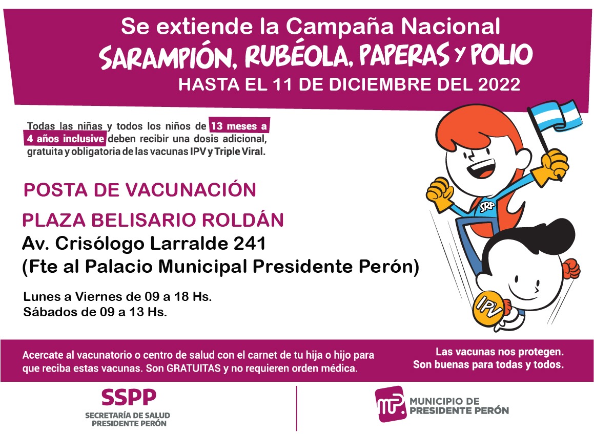 SALUD / Se extiende la campaña de vacunación gratuita contra sarampión, rubéola, paperas y polio