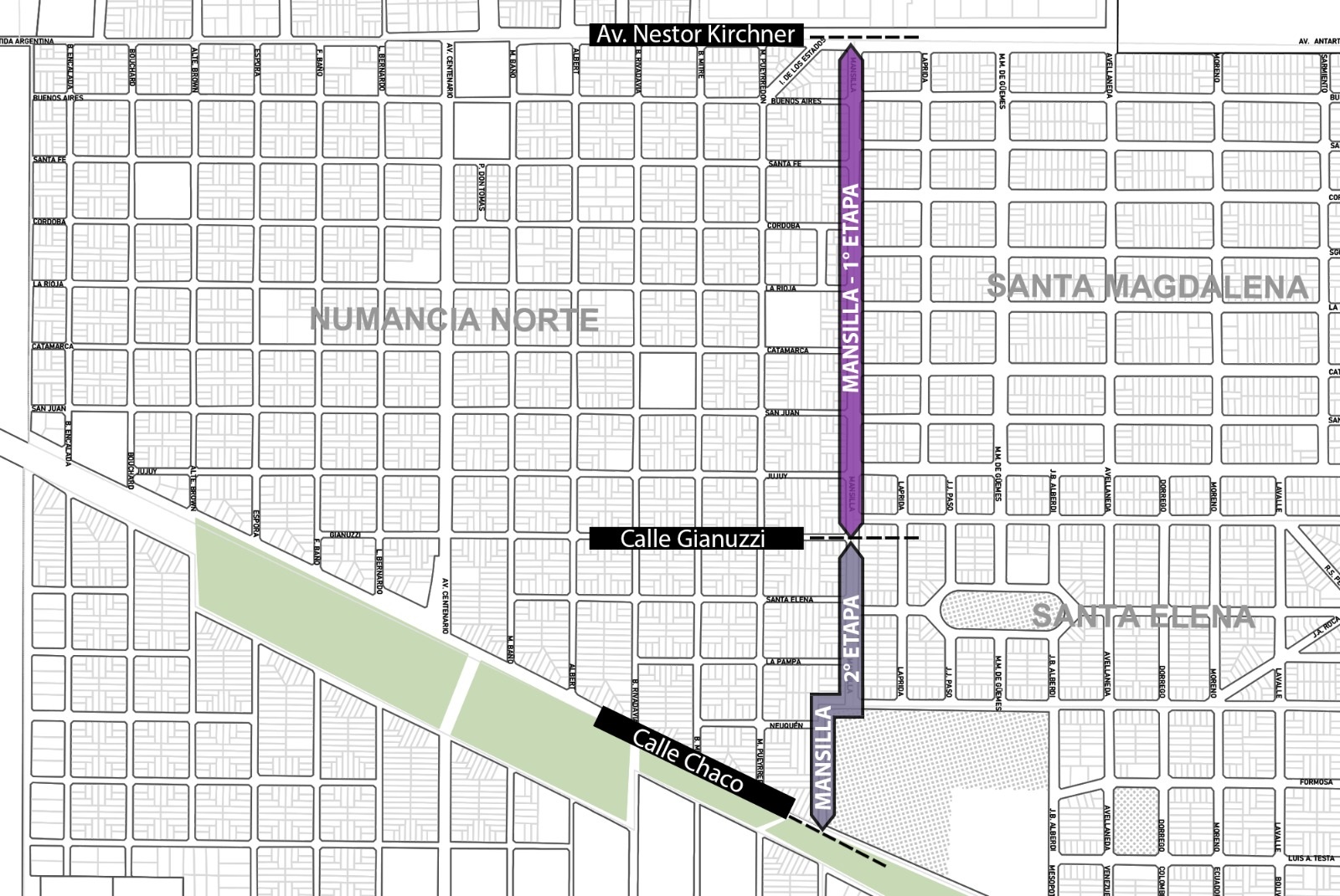 GESTIÓN / MÁS PAVIMENTOS, SISTEMA DE DESAGÜES PLUVIALES Y ALUMBRADO PÚBLICO LED EN LA NUEVA OBRA DE LA CALLE MANSILLA