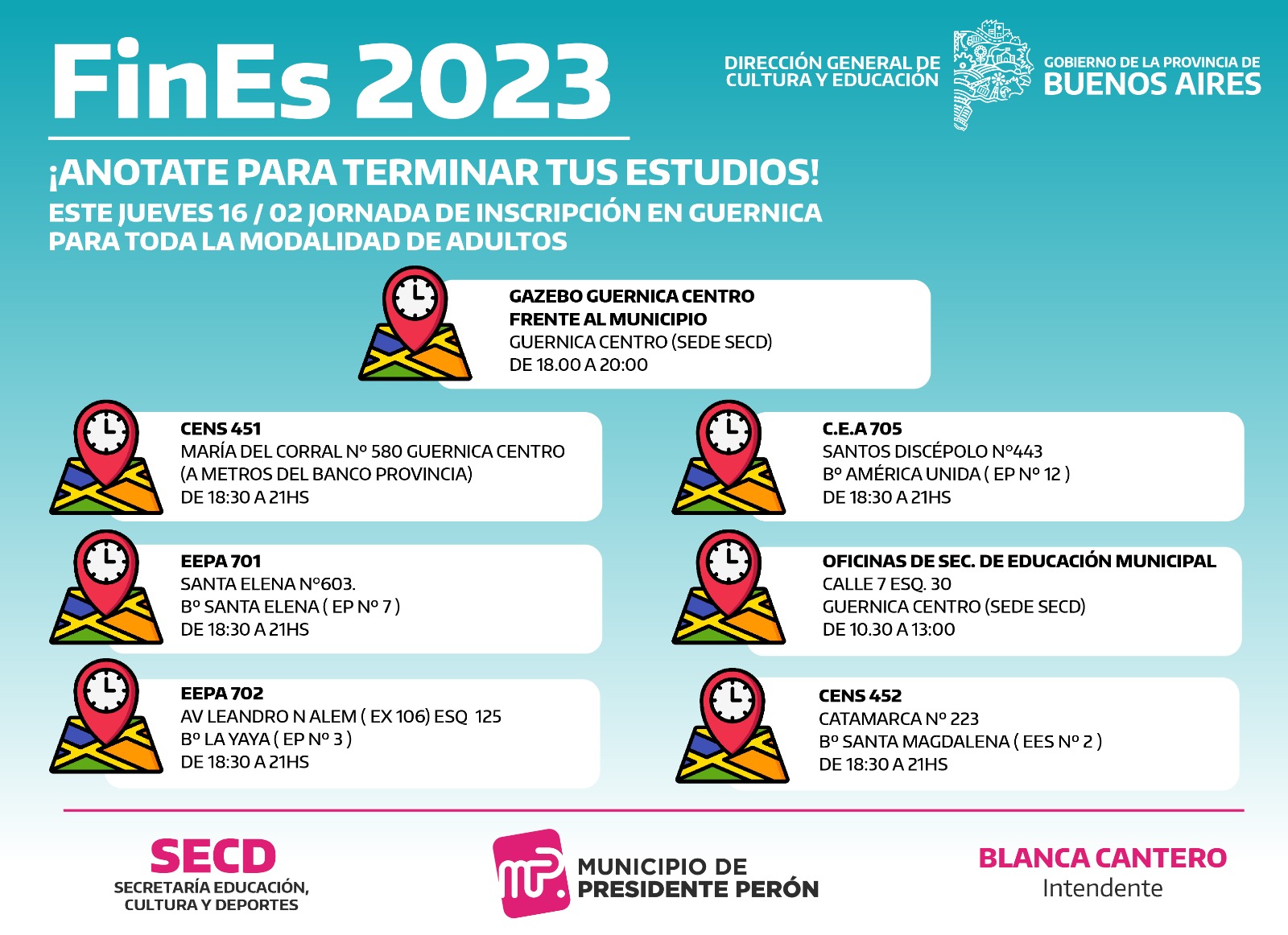 FINES 2023 / JORNADA DE INSCRIPCIÓN PARA TERMINAR LOS ESTUDIOS PRIMARIOS O SECUNDARIOS